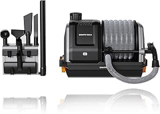 Giraffe Tools Grandstorm Retractable Vacuum Cleaner Wall-Mounted, Shop Wet Dry Vacuum Cleaner with 6 Nozzles for Car Detailing Remote Control Garage Vacuum, Grey