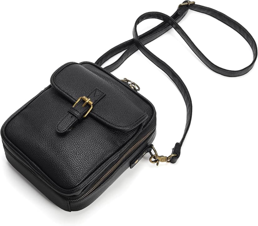 Pelimoo Small Crossbody Bags for Women Vegan Leather Messenger Purses, Vintage Wallet Anti Theft Shoulder Handbags with Card Slots