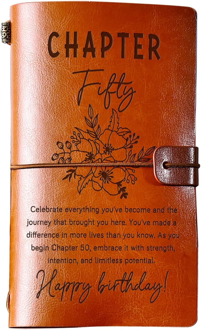 50th Birthday Decorations for Women, 50 Year Old Birthday Gifts Refillable Notebook, Turning 50 Fifty 1976 Bday Presents 50th Birthday Gifts for Hers, Chapter 50 Journal for Women B0FSKNHGKG