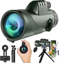 Monocular-Telescope 80x100 High Powered Monoculars High Definition for Adults High Powered with Smartphone Adapter Telescope Hunting Wildlife Bird Watching Travel Camping Hiking-Green