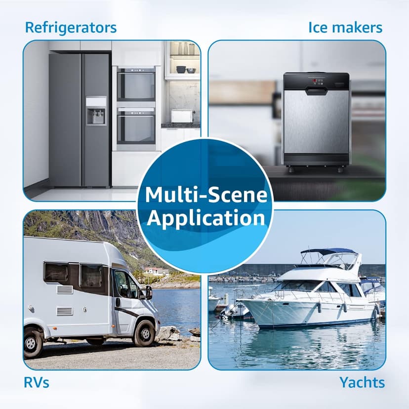 AQUA CREST INL 5 Years Inline Water Filter for Ice Maker with 1/4-Inch Direct Connect Fittings, Idea for Ice Maker, Refrigerator, RV, Inline Refrigerator Water Filter Reduces Chlorine, Taste& Odor