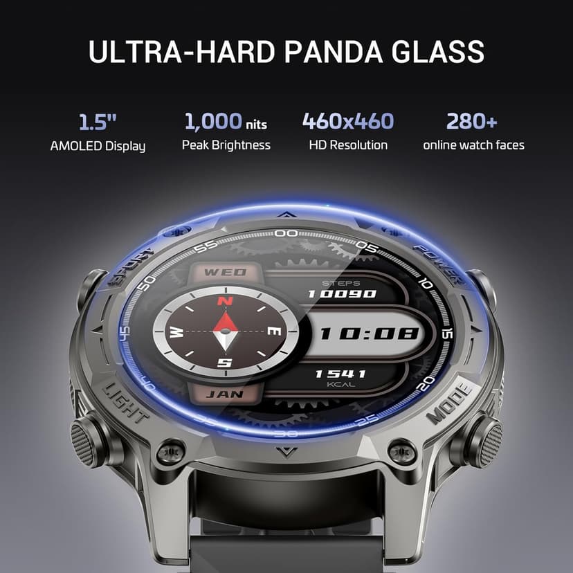 2026 AI Smart Watch with Standalone GPS & Offline Maps, 5ATM Waterproof, 1.43" AMOLED, 21-Day Battery, 178 Sports Modes, Compass, Heart Rate/SpO2/Stress/Sleep Monitor, for Android iOS Men Women Black