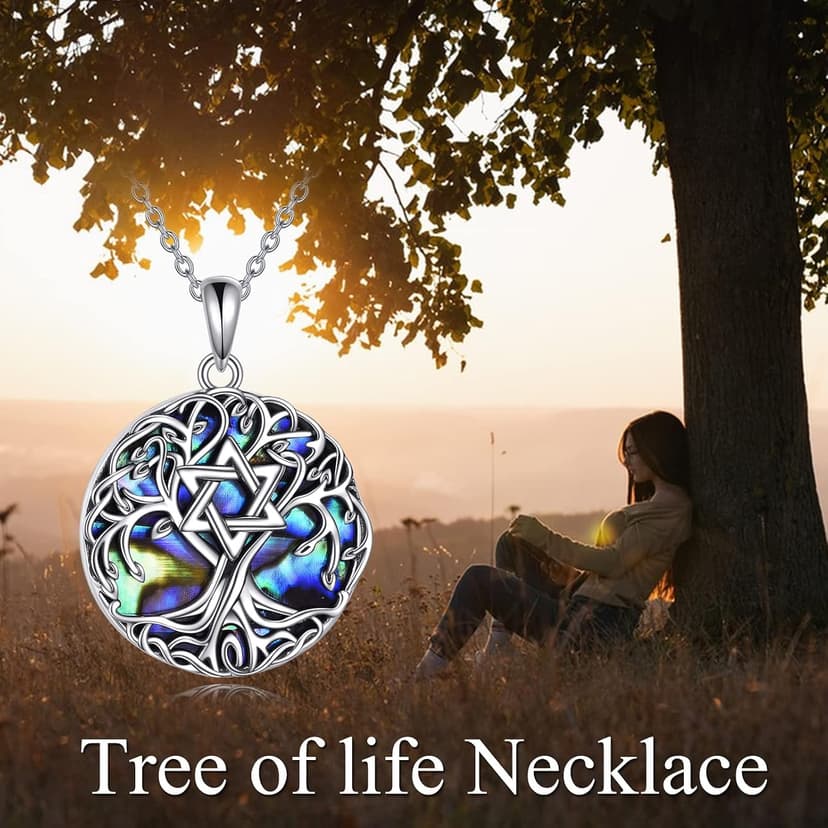 YFN Tree of Life Necklace Sterling Silver Celtic Knot Tree Pendant Jewelry Gifts for Women Men B0C2HGKN93