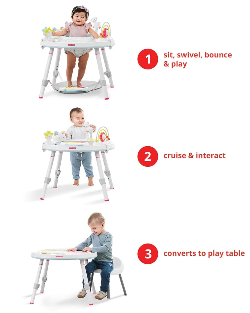 Skip Hop Baby Activity Center: Interactive Play Center with 3-Stage Grow-with-Me Functionality, 4mo+, Silver Lining Cloud