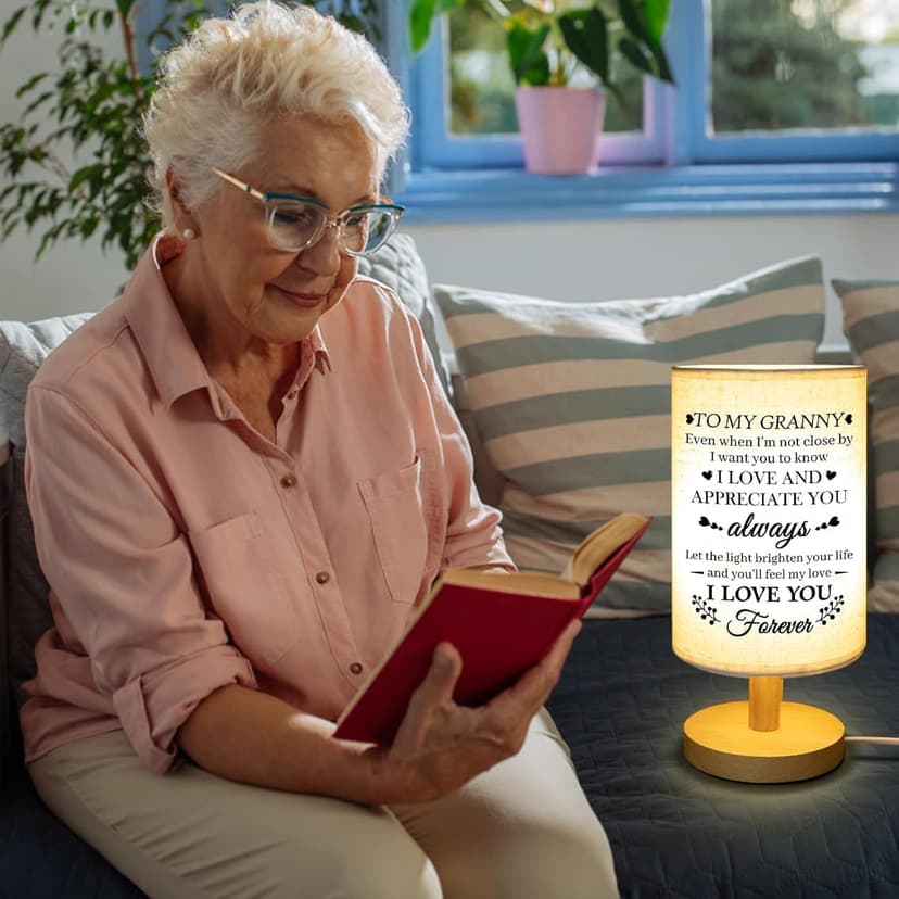 Birthday Retirement Gifta for Granny from Granddaughter, Granny Gifts for Birthday Desk Lamp with Wooden Stand Gifts for Granny from Grandkids, Granny Birthday Gifts Table Lamp B0CZ3FPV4P