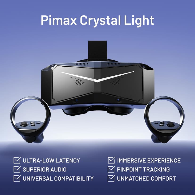 Pimax Crystal Light VR Headset for PC,2880x2880 per Eye,8K QLED Display with Local-Dimming,Inside-Out Tracking,PC VR Headset for Flight Sims,iRacing & Gaming (Full Payment Version)