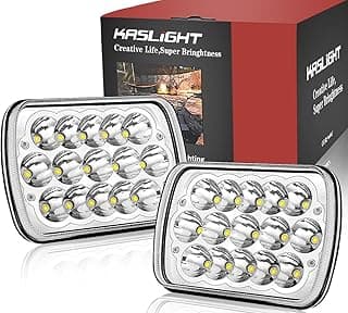 KASLIGHT H6054 LED Headlights,Pair Rectangular 5x7 7x6 LED Headlight Hi/Low Sealed Beam Replacement Headlamp Compatible with Jeep Wrangler YJ XJ Chevy Express Ford GMC Savana Toyota Pickup Truck Van