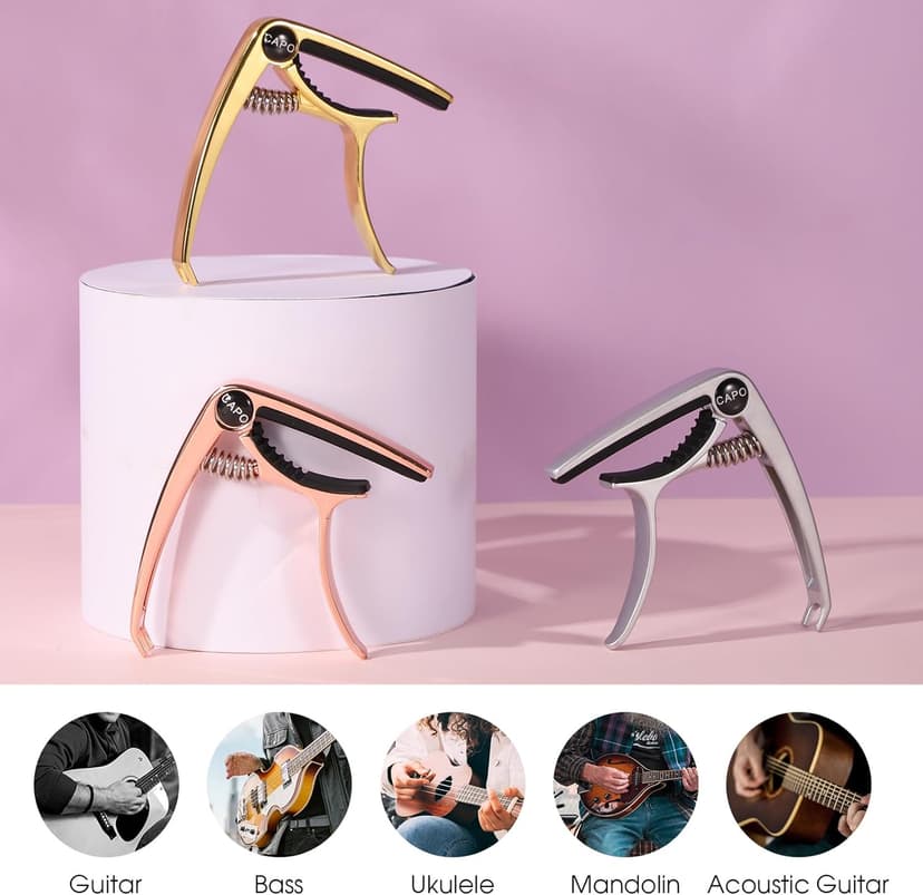 ENO MUSIC Professional Acoustic and Electric Guitars Capo for 6 String Guitar and Mandolin, RedCopper