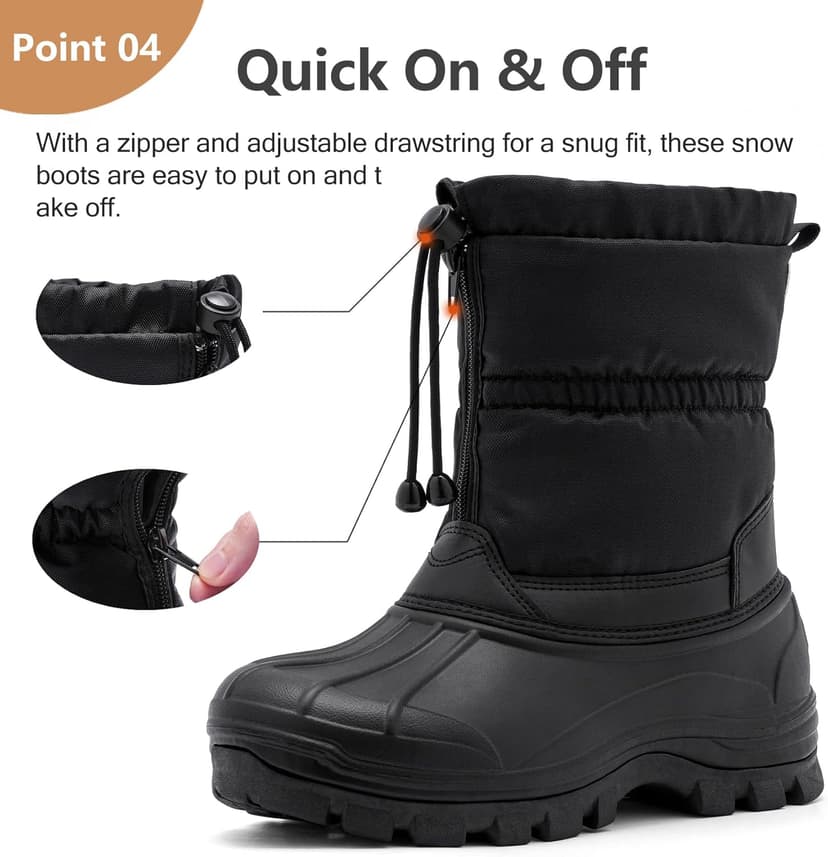 TRAILBLITZ Men's Winter Snow Boots Waterproof Warm Outdoor Lightweight Non Slip Cold Weather Shoes