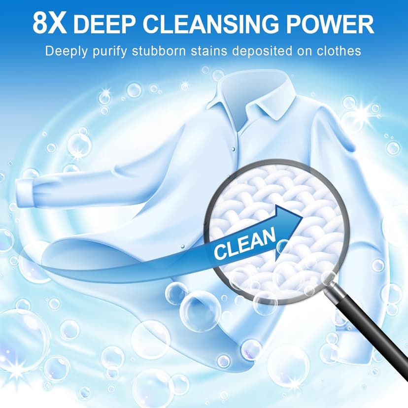 Binbata 2-in-1 Whitening Laundry Detergent Sheets 40 Loads, Unscented Hypoallergenic Eco Laundry Bleach Sheets Apply for white clothes, Effectively Remove Yellowing & Greying, Safe for Sensitive Skin