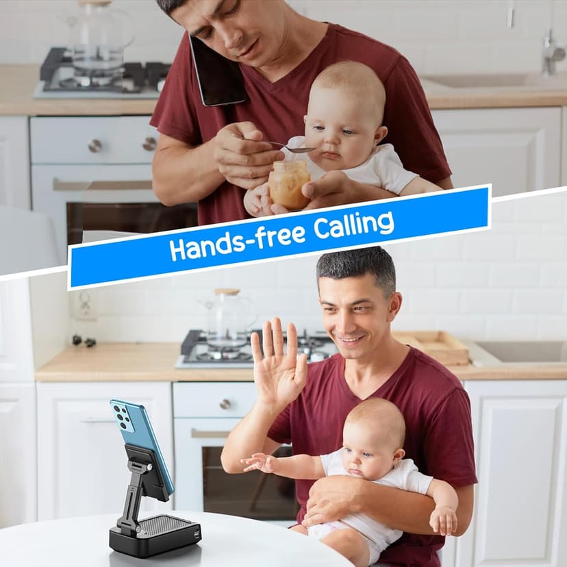 TechGlow Foldable Cellphone Stand with Bluetooth Speaker Power Bank 360° Rotatable Phone Stand Birthday Gifts for Men Women Mother Father Cool Tech Gadgets