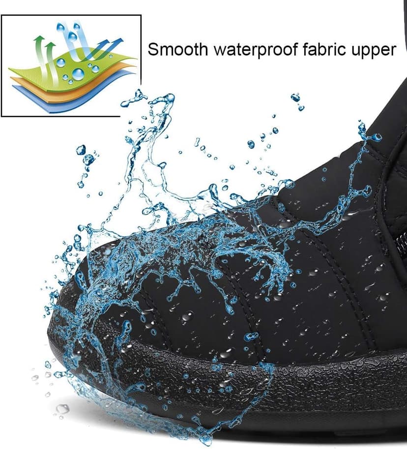 Hsyooes Womens Warm Fur Lined Winter Snow Boots Waterproof Ankle Boots Outdoor Booties Comfortable Shoes for Women