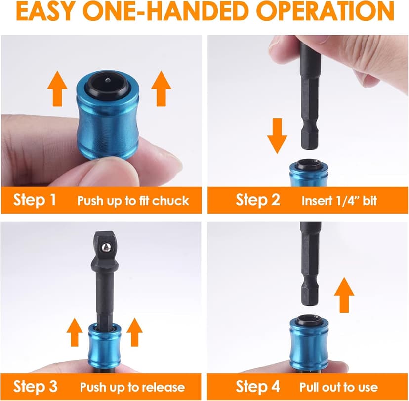 Bit Holder Stocking Stuffers for Men Gifts for Christmas Gifts for Men Who Have Everything Tools for Men Magnetic Drill Bit Holder Keychain Cool Gadgets White Elephant Gifts for Adults Dad Husband Him