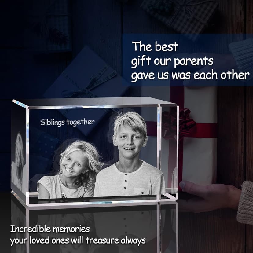 3D Crystal Photo, Christmas Personalized Gift,Customized Gifts for Wife, Women, Him, Her, Dad and Mom. Custom Picture Gifts for Christmas, Father's Day, Birthday, Wedding, Anniversary, Memorial, Picture Gift for Pet Lovers.