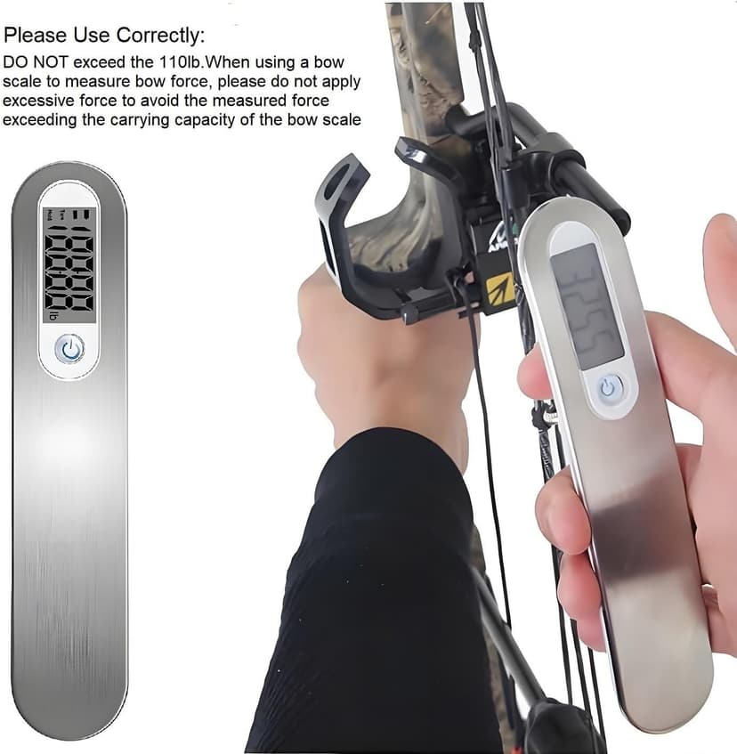 Archery Bow Scale Recurve/Compound Bow 110 lb/50 kg Tuning Scale LCD Display g/oz/kg/lb