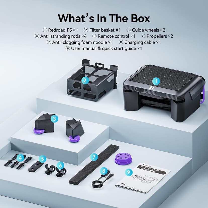 Solar-Powered Robotic Pool Surface Skimmer Cleaner with 24/7 Continuous Cleaning and Re-Engineered Twin Salt Tolerant Motors, Dual Charging,Smart Obstacle Avoidance, 150-um Filtration