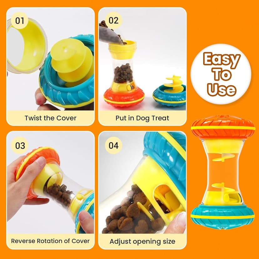 BoYoYo Interactive Dog Toys, Dog Puzzle Toys for Smart, Dog Enrichment Toy to Keep Them Busy, Treat Dispensing Toy Slow Puzzles Feeder, Yellow B0D4V9V39Y