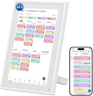Calendar Digital 10.1 Inch, Digital Frame Combined Smart Touch Screen Electronic Wall Planner Family Organizer Chore for Family Schedules Gift for Mother Mom Women Grandpa