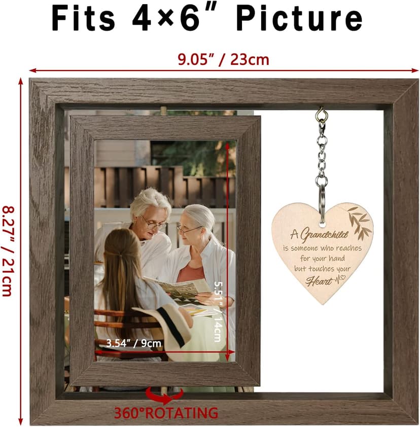 A Grandchild is Someone Who Reaches for Your Hands but Touches Your Heart Picture Frame First Time Grandparents Gifts, Display Two 4x6 Inch