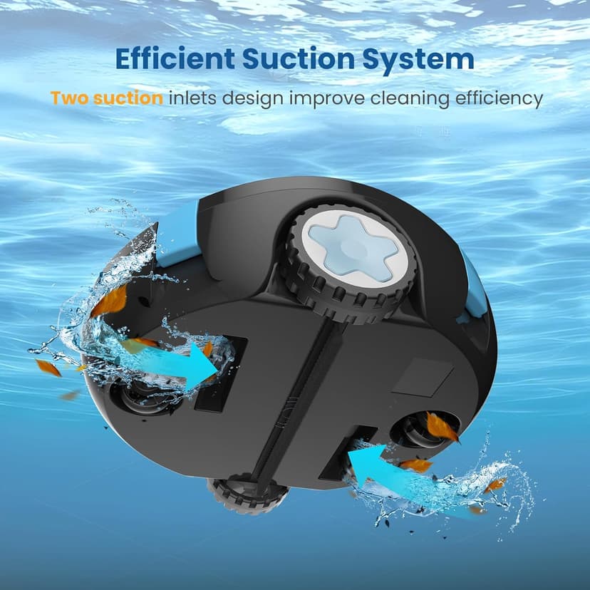 Y10 Cordless Robotic Pool Cleaner, Automatic Pool Vacuum - Ultra Long Battery Life, Powerful Suction, Self-Parking, Lightweight for Above/Inground Pools Up to 65ft/1100 Sq.Ft (Obsidian)