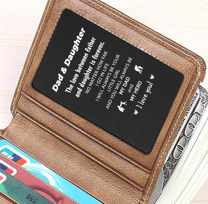 Gift for Dad, Cross Necklace Wallet Card for Dad, Father's Day Birthday Christmas Gift for Father from Daughter Son