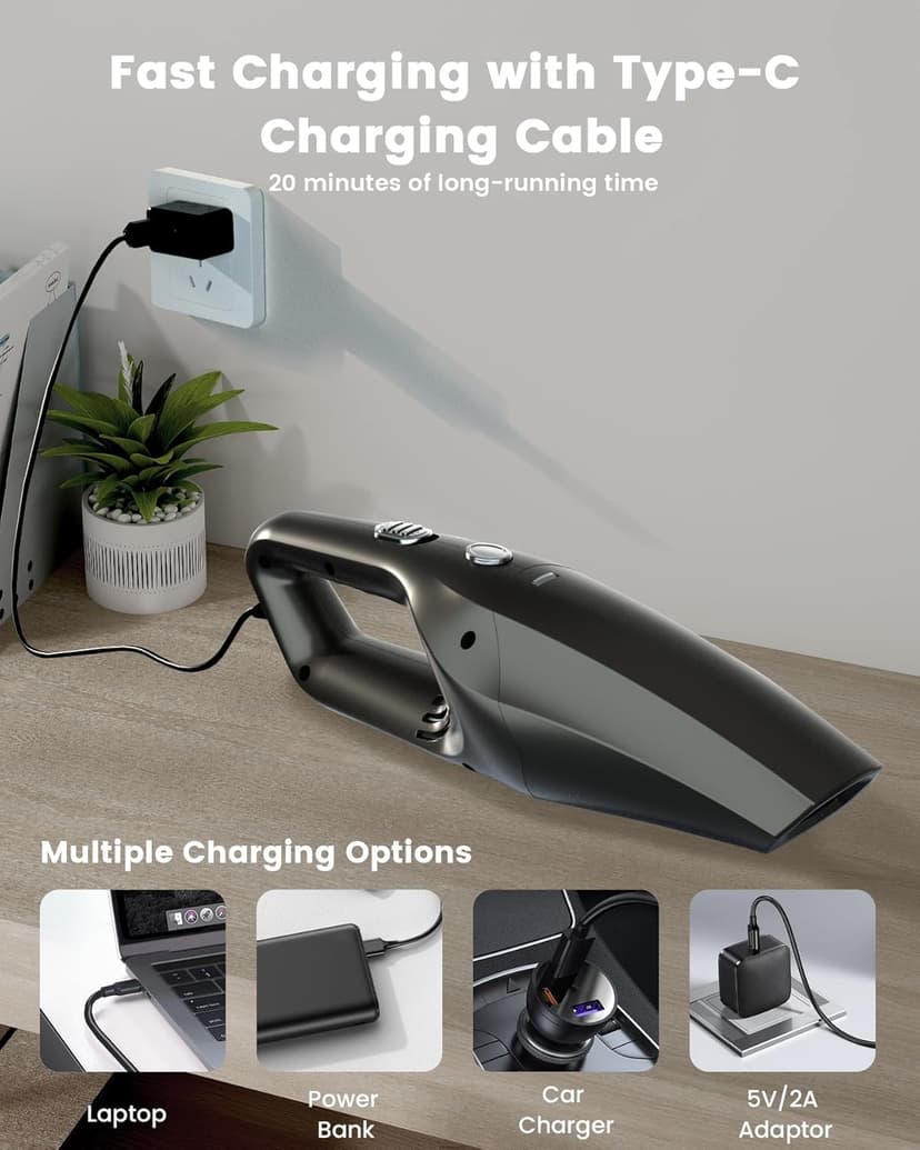 SERVOMASTER Handheld Vacuum Cordless, Car Vacuums Powerful with Rechargeable Battery, Portable Hand Held Vacuum Cordless with Washable HEPA Filter, Mini Vacuums Kit for Men and Women