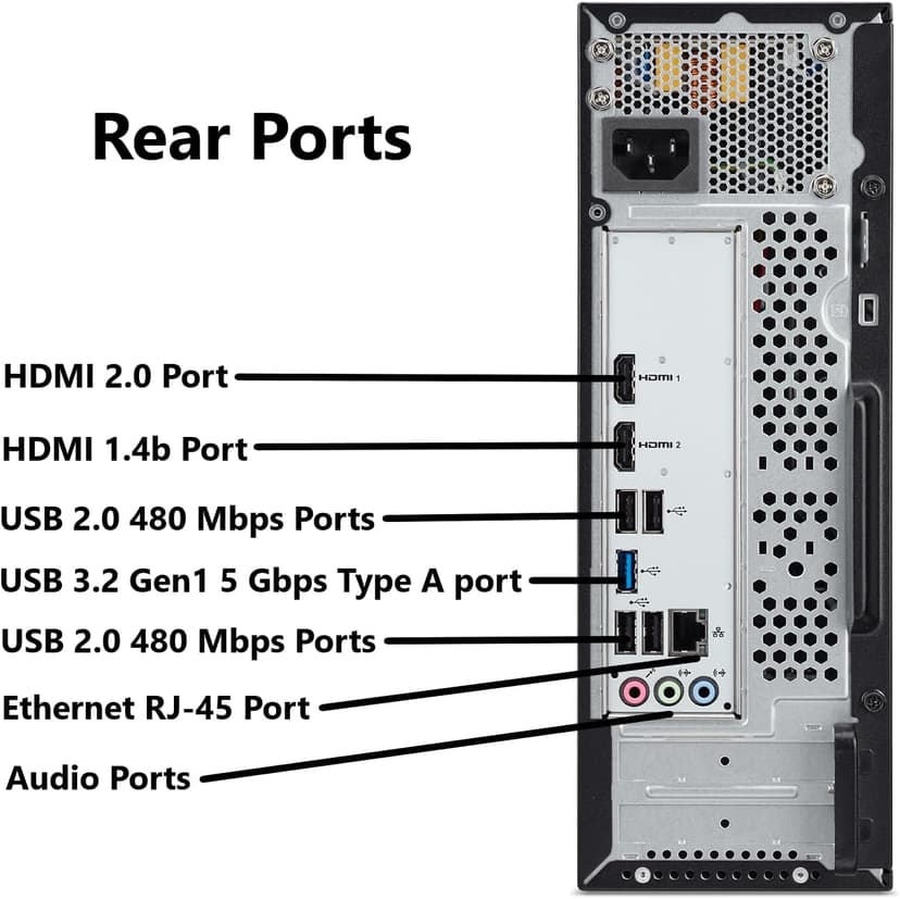 acer Aspire XC-1780-UA91 Desktop | Intel Core i5-13400 10-Core Processor (Up to 4.6GHz) | 8GB 3200MHz DDR4 RAM | 512GB PCIe Gen 4 SSD | SD Card Reader | Intel Wi-Fi 6E AX211 | Windows 11 Home
