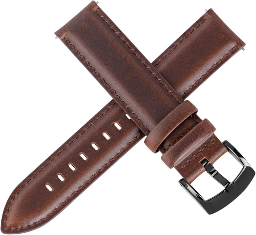 OTTOODY Leather Watch Bands Quick Release, Elegant Top Grain Leather Watch Straps for Men & Women, Choice of Color & Width - 18mm, 19mm, 20mm, 21mm or 22mm Wristbands Bracelet for Watch & Smartwatch