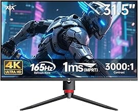 KTC 32 Inch 4K Gaming Monitor, 165Hz UHD (3840x2160P) Fast IPS Screen, 1ms (MPRT), Adaptive Sync, 3000:1 Contrast,121% sRGB,HDMI 2.1 Display Port 1.4, Tilt/Height Adjustment, VESA Mount, H32P22P