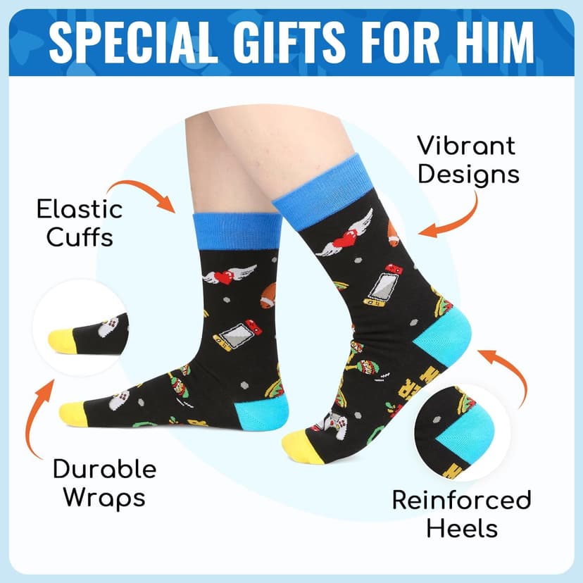 HAPPYPOP Novelty Family Gifts - Gifts for Son Uncle Grandson Nephew, Funny Men Socks