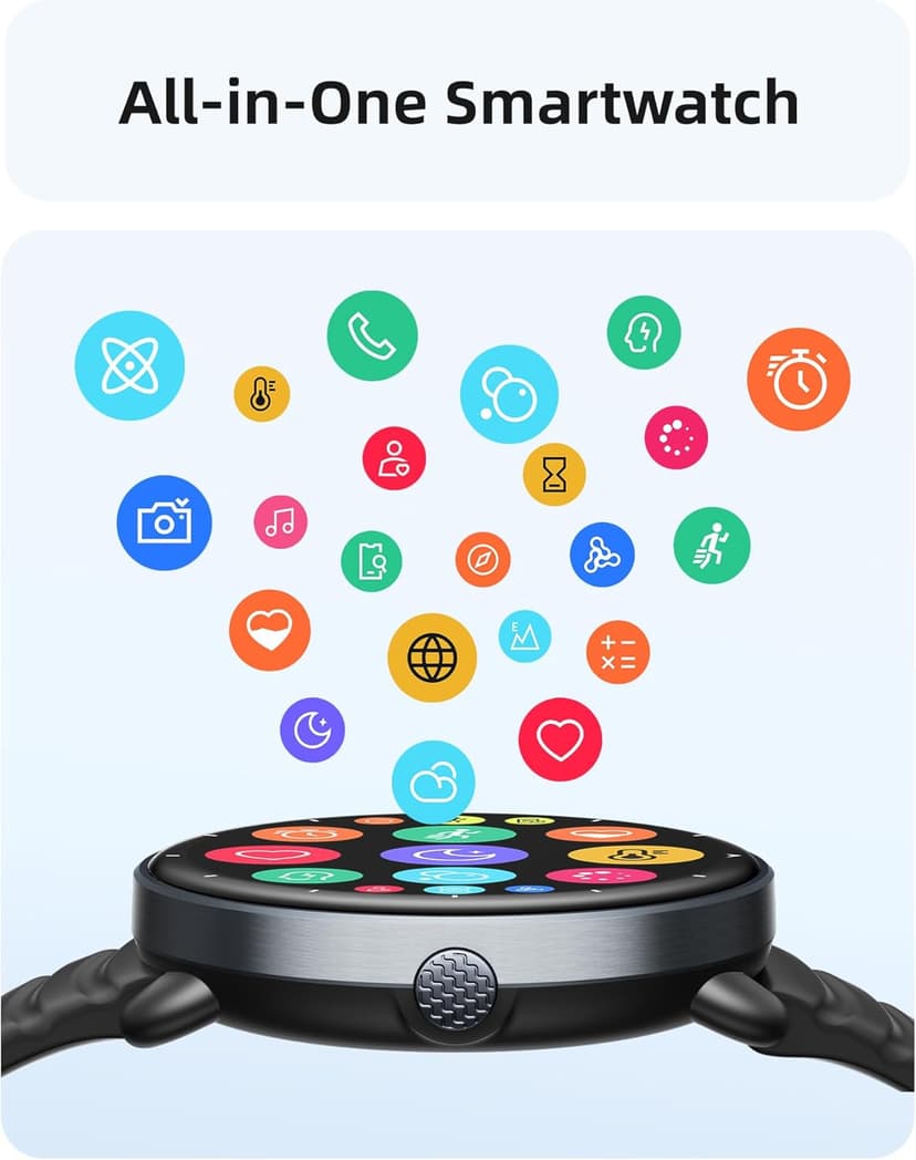 Parsonver Parsonver Swimming Smart Watch, 5ATM Waterproof for Pool & Open Water, Built-in GPS & Compass, AMOLED Screen Fitness Tracker with 100+ Sports Modes, Heart Rate & Sleep Monitor, AI Swim Analysis, Black