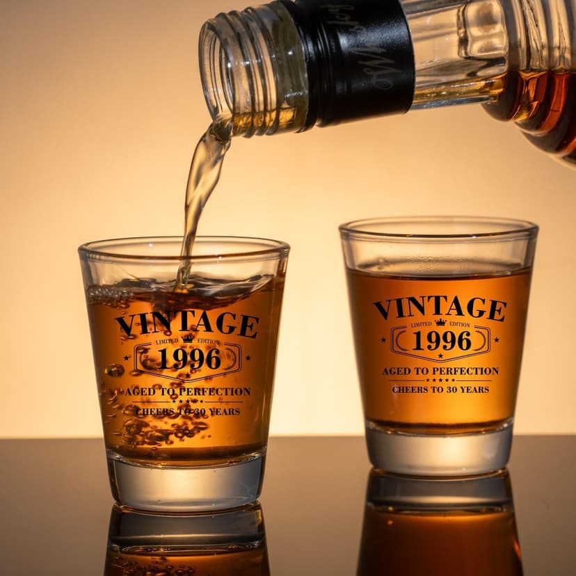 30th Birthday Gifts for Men - Limited Edition Vintage 1996 Shot Glass with Wooden Box - Cheers To 30 Years Old, Finally 30th Birthday Party Decoration - Turning 30 Bday Gift for Men Brother Friend B0F2DW8MVT