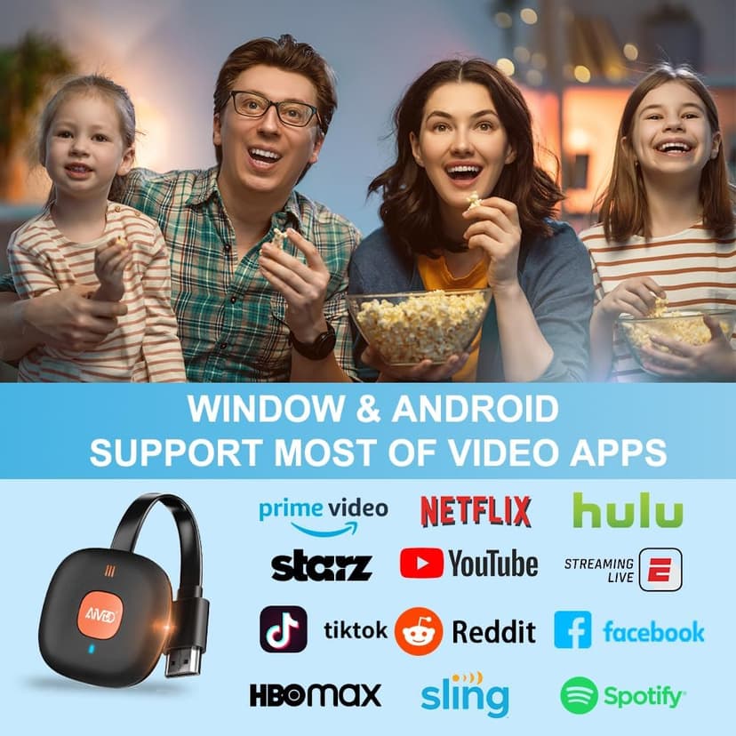 Wireless HDMI Dongle Adapter 4K, SOCLLLife Display Receiver for iOS/Android/Windows Devices to TV, Monitor, or Projector, Screen Mirroring with Airplay/Miracast/DLNA for Movies, Presentations