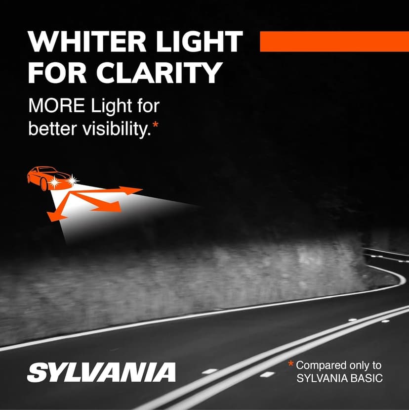 SYLVANIA - H11 SilverStar Ultra - High Performance Halogen Headlight Bulb, High Beam, Low Beam and Fog Replacement Bulb, Brightest Down Road with Whiter Light, Tri-Band Technology (Contains 2 Bulbs)