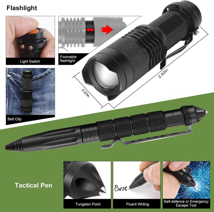 Survival kits 17 in 1, Emergency Survival Gear and Equipment, Cool Gadgets for Men Camping Fishing Hunting Outdoor