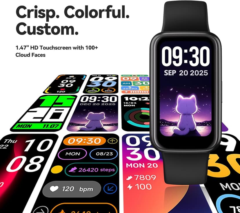 Enfit Fitness Trackers,Smart Watch with 1.47" Color Screen,100+Sport Modes Fitness Watch with Heart Rate Sleep Monitor, Pedometer Step Counter Watch, 3TAM Waterproof Activity Trackers for Women Men,BK