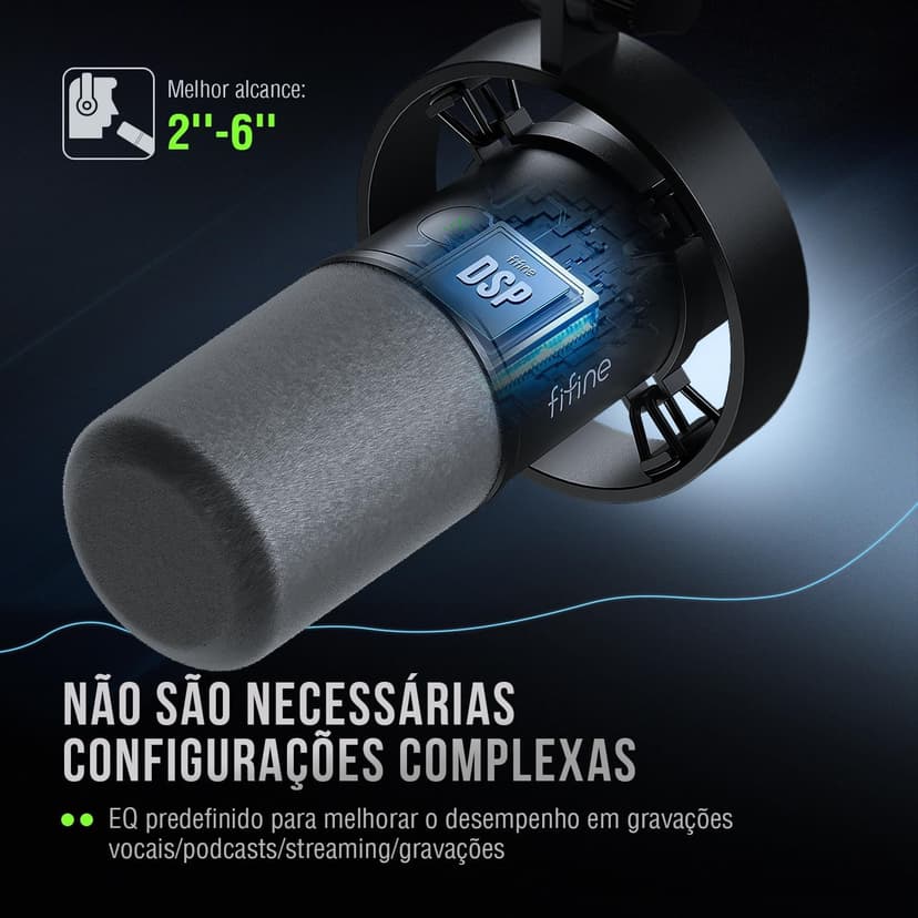 FIFINE K688 Podcast Microphone Kit, USB/XLR Dynamic Microphone with Boom Arm for PC/XLR Mixer, Gaming Mic with Mute Button, Headphone Jack for Vocal, Voice-Over, Streaming, Music Recording -K688CT