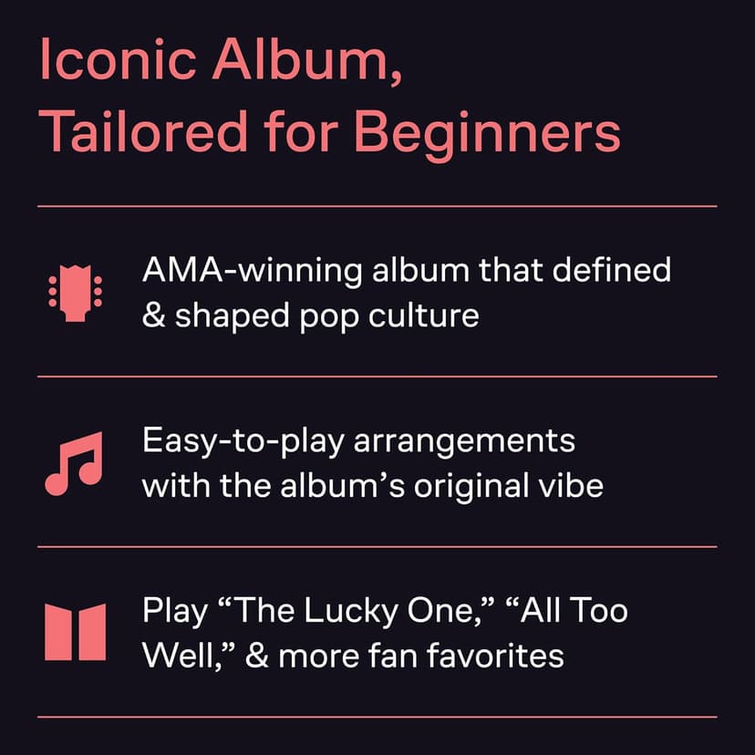 Taylor Swift: Red - Easy Guitar Sheet Music Book with Notes and Tablature | Beginner Guitar Songbook for Students and Teachers | Pop Country TAB Method Book for Learning and Practice