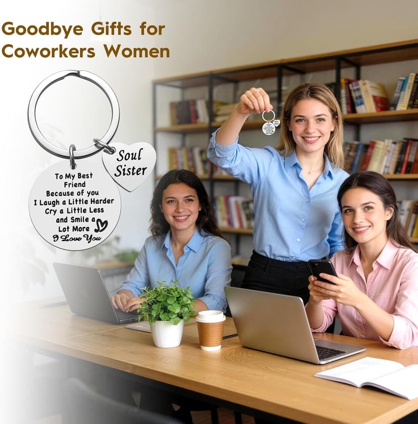 iJuqi Soul Sister Keychain Gift for Best Friends - Birthday and Christmas Gifts for Women