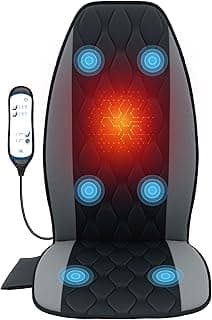 CILI Vibration Massage Chair Pad, Quiet Back Massager for Office Chair, Sofa & Recliner, Independent Graphene Heat & Massage Control, Fathers Day Gift for Back Pain Relief (Vibration Only)