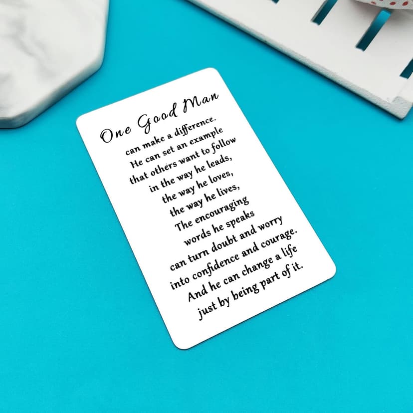 Xiahuyu Engraved Wallet Insert Card for Boyfriend Fiance Husband Good Man can Make a Difference Valentines Day Gifts Christmas Birthday Gifts Fathers Day Gift for Men Husband Uncle Dad Son Brother