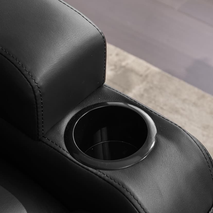URRED Power Loveseat Recliner Sofa with Massage and Heat, Wall Hugger Reclining Loveseat with Console, RV Couch Home Theater Seating with LED Lights for Living Room (Black, 67" - 2 Seats)