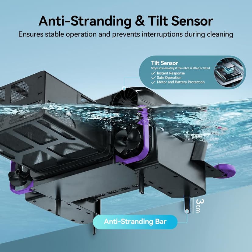 Solar-Powered Robotic Pool Surface Skimmer Cleaner with 24/7 Continuous Cleaning and Re-Engineered Twin Salt Tolerant Motors, Dual Charging,Smart Obstacle Avoidance, 150-um Filtration