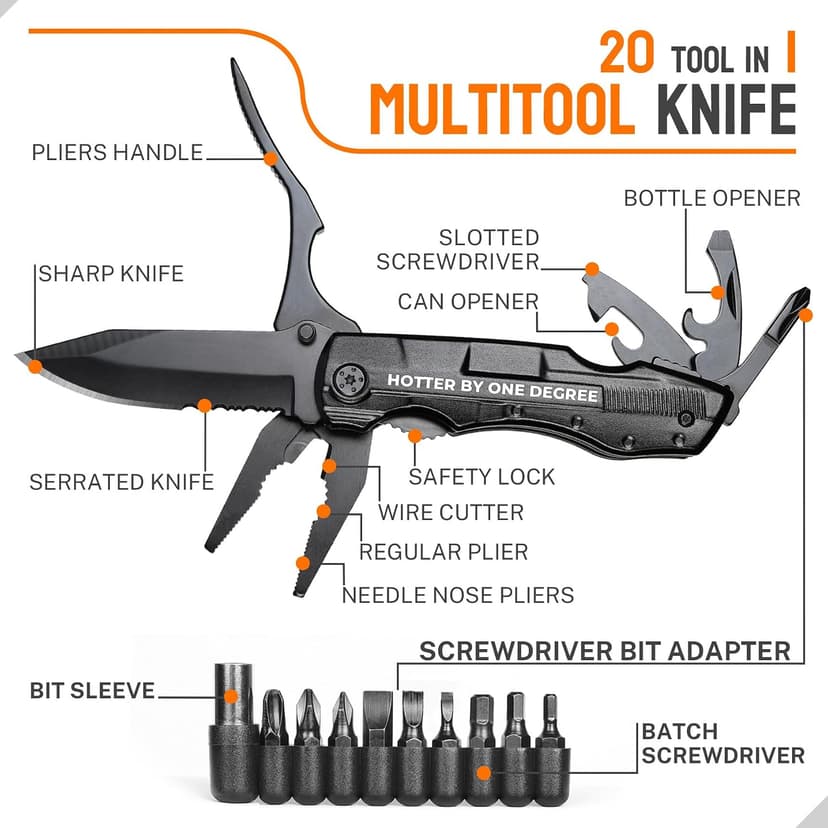 Graduation for Him Gifts, “HOTTER BY ONE DEGREE” Multitool Knife, Practical College Graduation Decorations 2026, Masters Degree Grad Gifts, Gift for Son Graduate Students Camping, Hiking, Fishing B0GL3J9STK