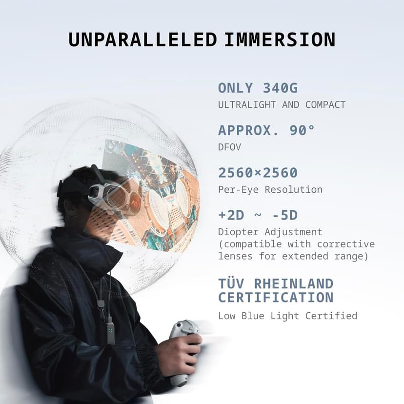 Antigravity A1 Infinity Bundle (3 High-Capacity Batteries) - 8K 360 Drone for Immersive Flight, Point-to-Fly Motion Control, Obstacle Avoidance, Deep Track, Auto Return, 10km Transmission, Auto Edit