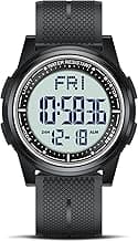 Beeasy Digital Watch Waterproof with Stopwatch Alarm Countdown Dual Time, Ultra-Thin Super Wide-Angle Display Digital Wrist Watches for Men Women