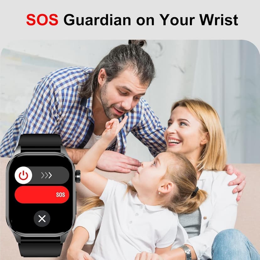 Advanced Health Smartwatch for Women Men with Real-Time Monitoring of Heart Rate, Blood Oxygen, Body Temperature, Blood Pressure, Sleep Auality and Stress Levels.Always-On Display, for Android & iOS