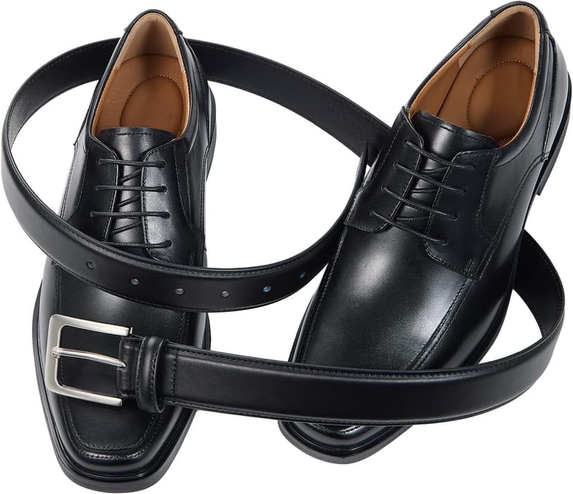 VATAN Men's Genuine Leather Dress Belts, Handmade Classic Every Day Leather Jeans Belt for Men Work Business Casual