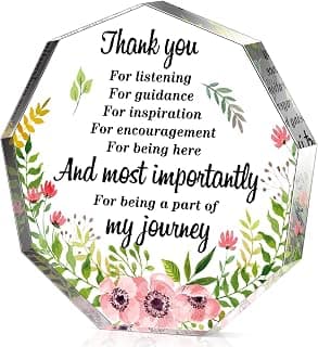 Appreciation Gifts with Inspirational Quotes Gift for Coworker Employee Nurse Acrylic Xmas Desk Decor for Teacher Leader Boss Yinder Acrylic Christmas Appreciation Thank You Gifts, Nonagon Poppy B0BLGD4QTQ