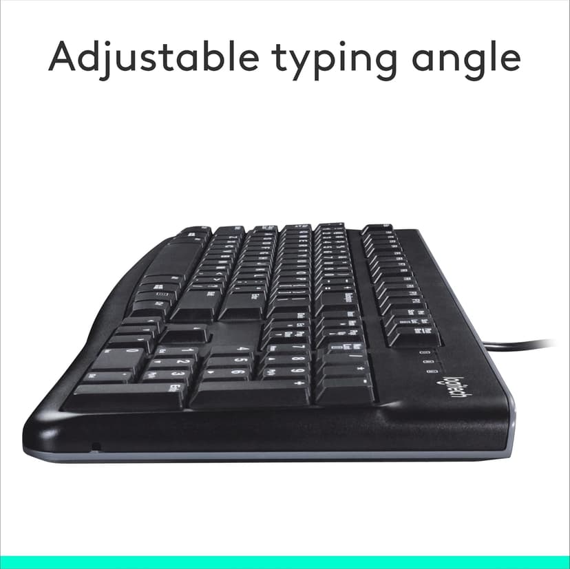 Logitech K120 Wired Keyboard for Windows, USB Plug-and-Play, Full-Size, Spill-Resistant, Curved Space Bar, Compatible with PC, Laptop - Black